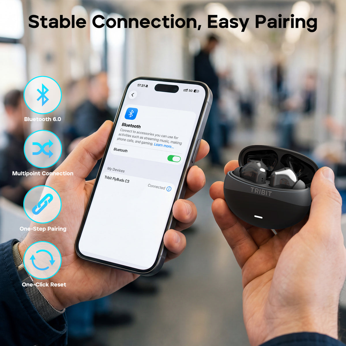 TRIBIT FlyBuds C3 Hybrid ANC True Wireless Earbuds